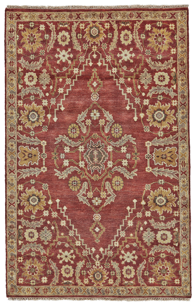 Ashi Traditional Oriental Red Gold Brown Area Rug (2' x 3')