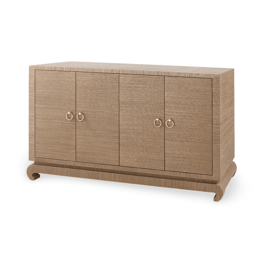 Meredith 4-Door Cabinet - Flax Brown