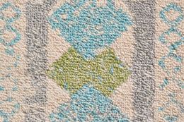 Aileen Transitional Geometric Ivory Blue Green Area Rug (8' x 10')