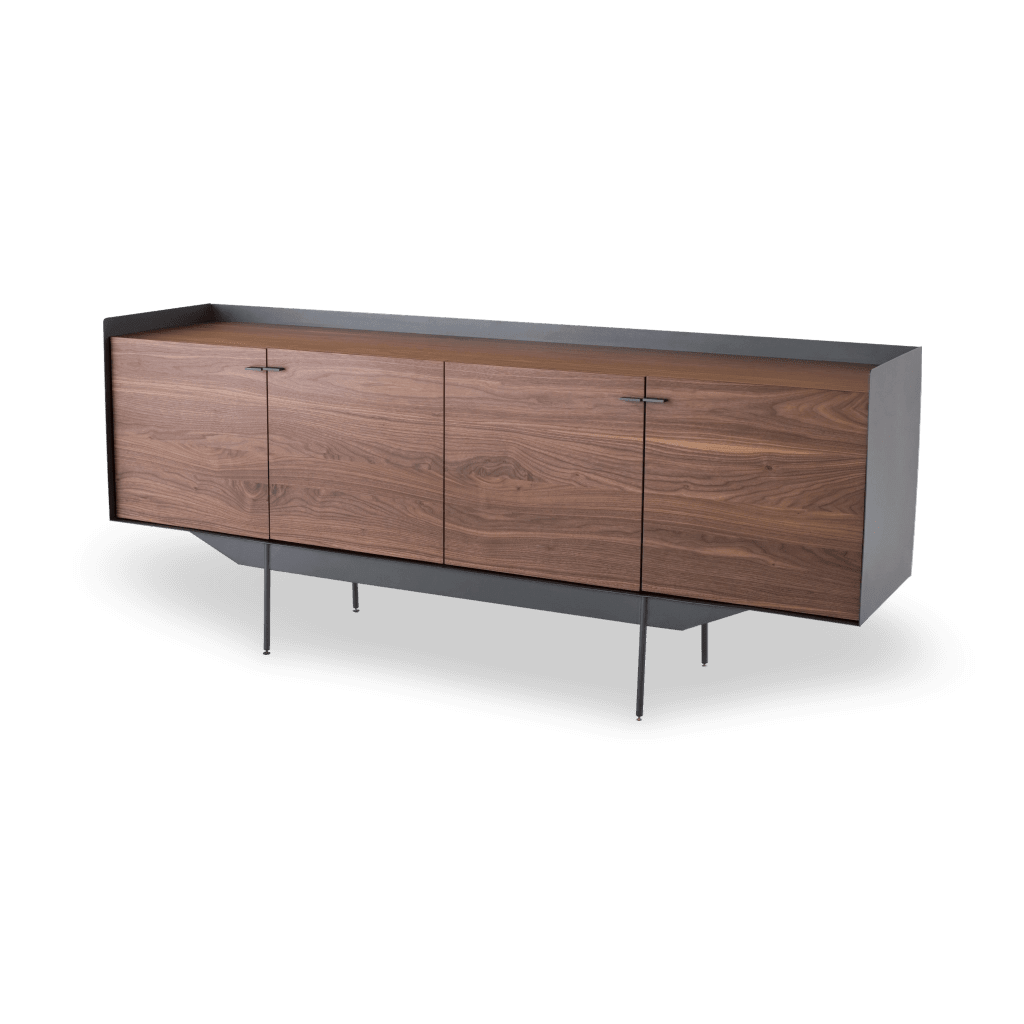 Egon Sideboard Cabinet - Walnut with Matte Bronze Base