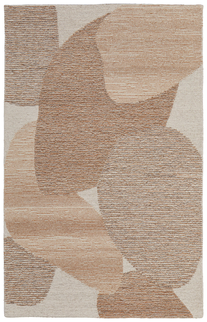 Pollock Modern Watercolor Brown Tan Ivory Area Rug (5' x 8')