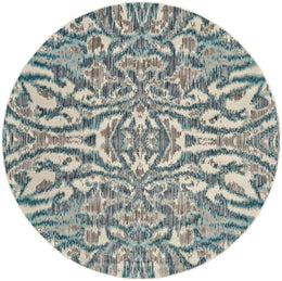 Keats Transitional Abstract Blue Taupe Gray Area Rug (2'7" x 8')