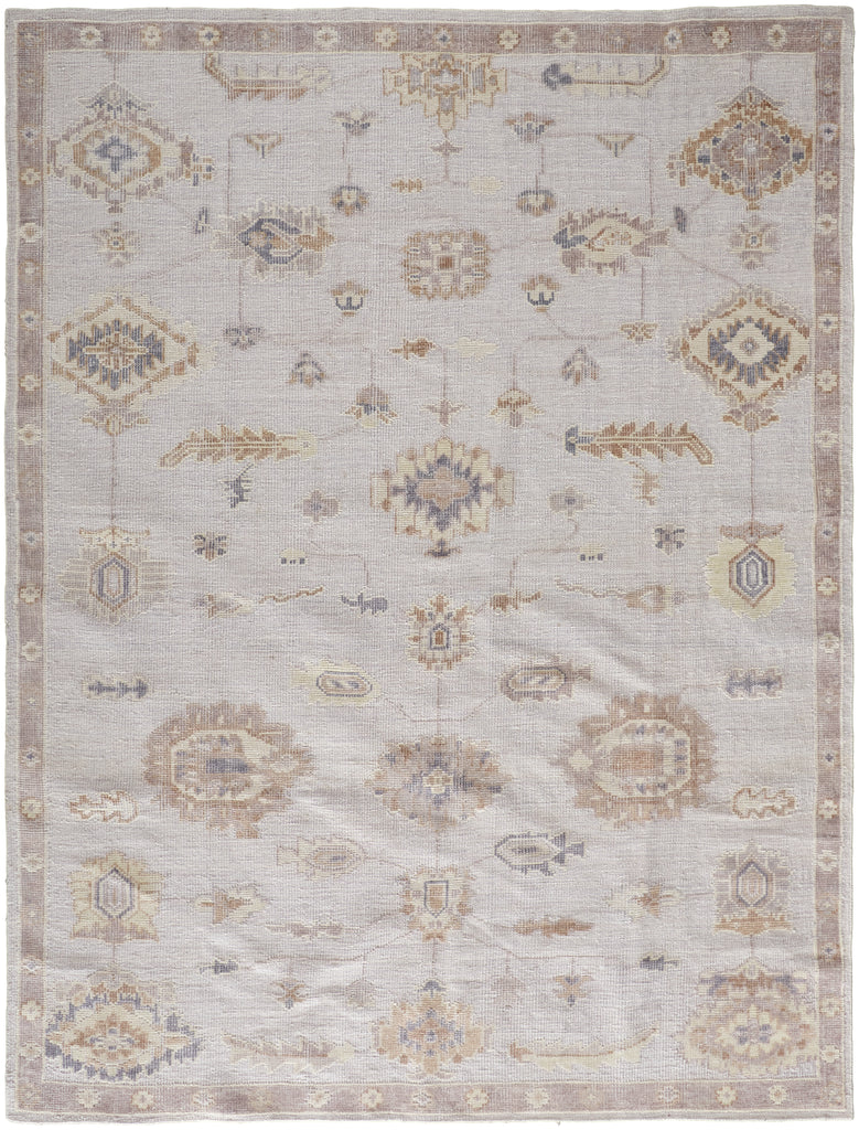 Wendover Transitional Oriental Ivory Orange Area Rug (9' x 12')