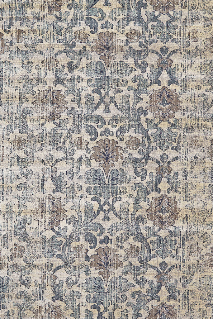 Fiona Transitional Floral Botanical Tan Gray Ivory Area Rug (3'2" x 5'4")