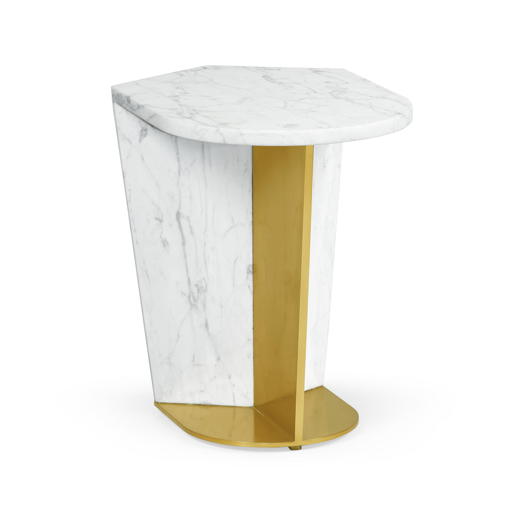 Fusion Small Marble & Brass End Table