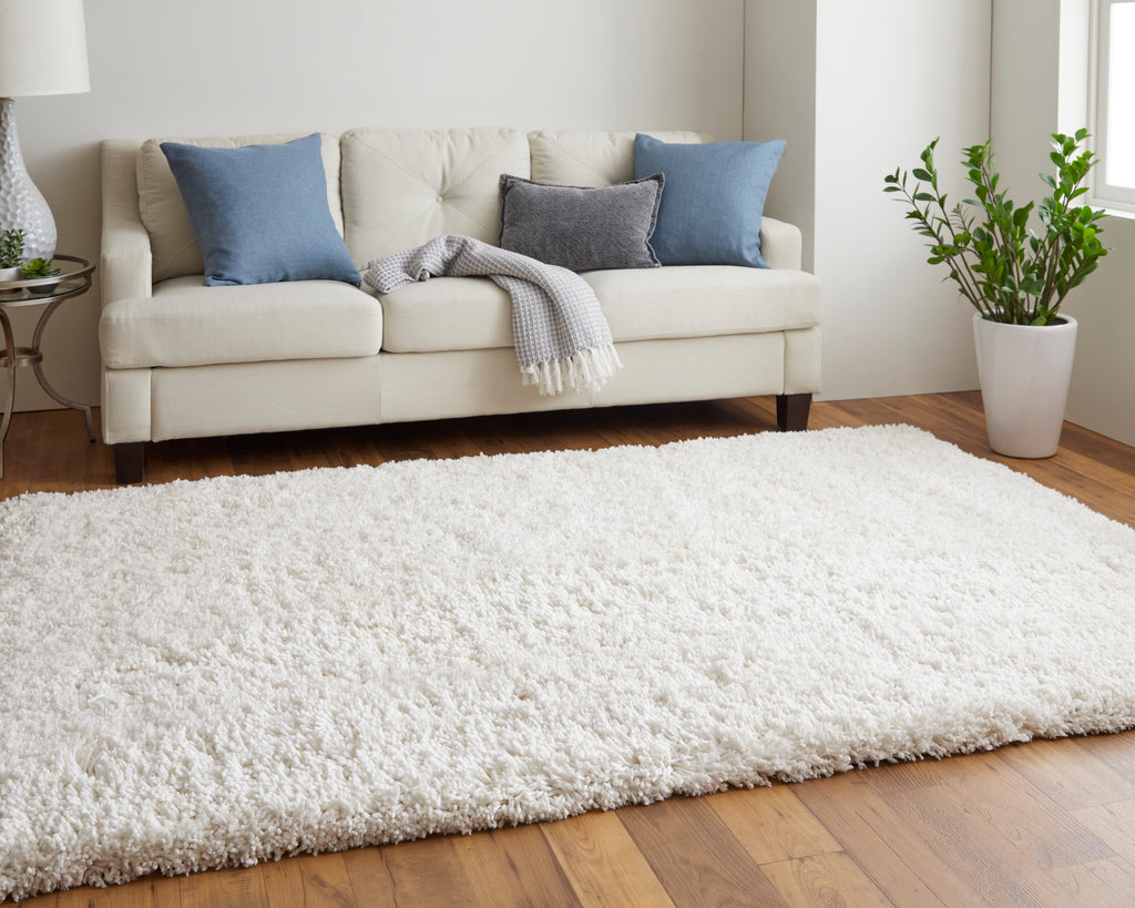 Stoneleigh Modern Solid Ivory White Area Rug (2' x 3')