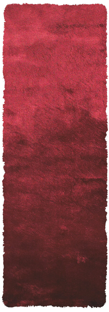 Indochine Modern Solid Red Area Rug (2'6" x 6')