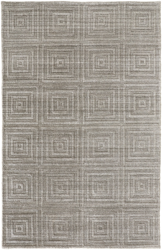 Redford Transitional Solid Gray Silver Area Rug (8' x 10' / Pattern 2)