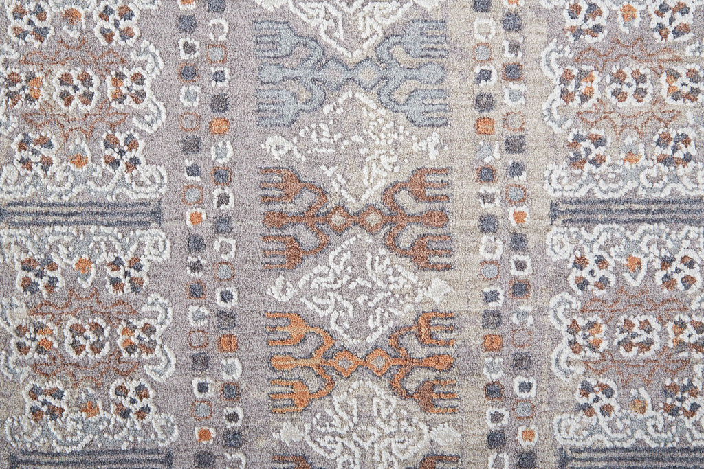 Francisco Transitional Oriental Orange Gray White Area Rug (10' x 13')