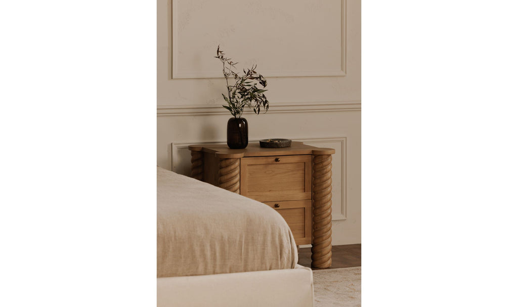 Treccia 2 Drawer Nightstand Oak