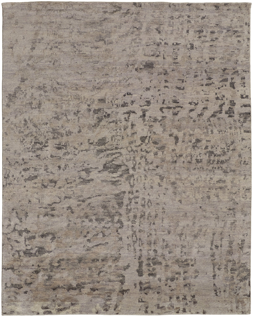 Wyman Transitional Abstract Ivory Gray Area Rug (7'9" x 9'9")