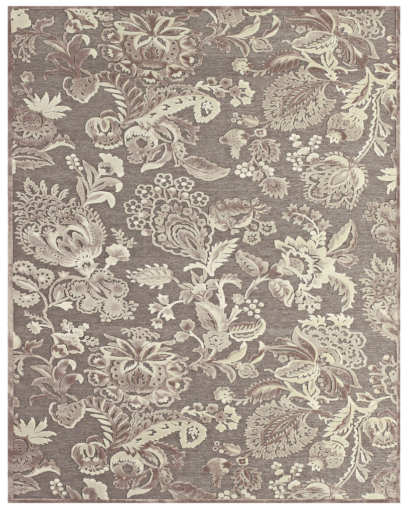 Saphir Zam Transitional Floral Botanical Brown Taupe Tan Area Rug (7'6" x 10'6")