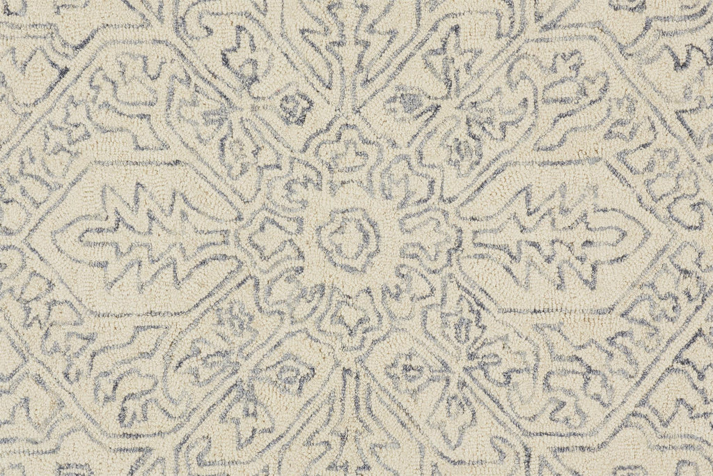 Belfort Transitional Medallion Ivory Gray Area Rug (12' x 15')