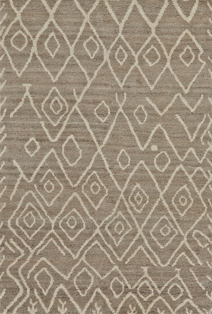 Barbary Modern Argyle Brown Ivory Area Rug (7'9" x 9'9")