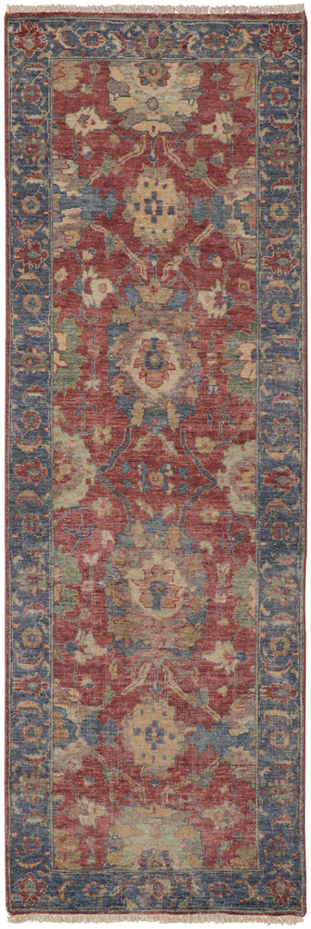 Marabel Traditional Oriental Red Blue Tan Area Rug (2'6" x 10')