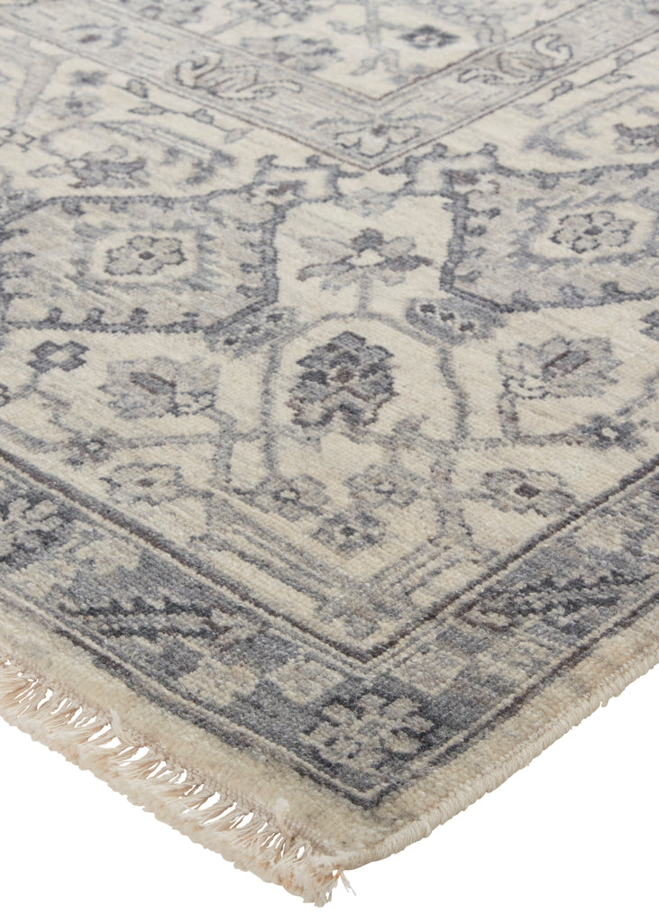 Reddington Traditional Floral Botanical Ivory Blue Area Rug (11'6" x 17'6")