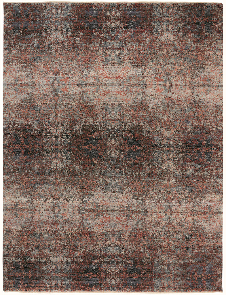 Elanor Transitional Damask Red Ivory Gray Area Rug (2' x 3')