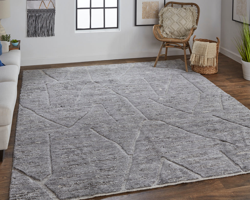 Norah Modern Abstract Gray Area Rug (2' x 3')