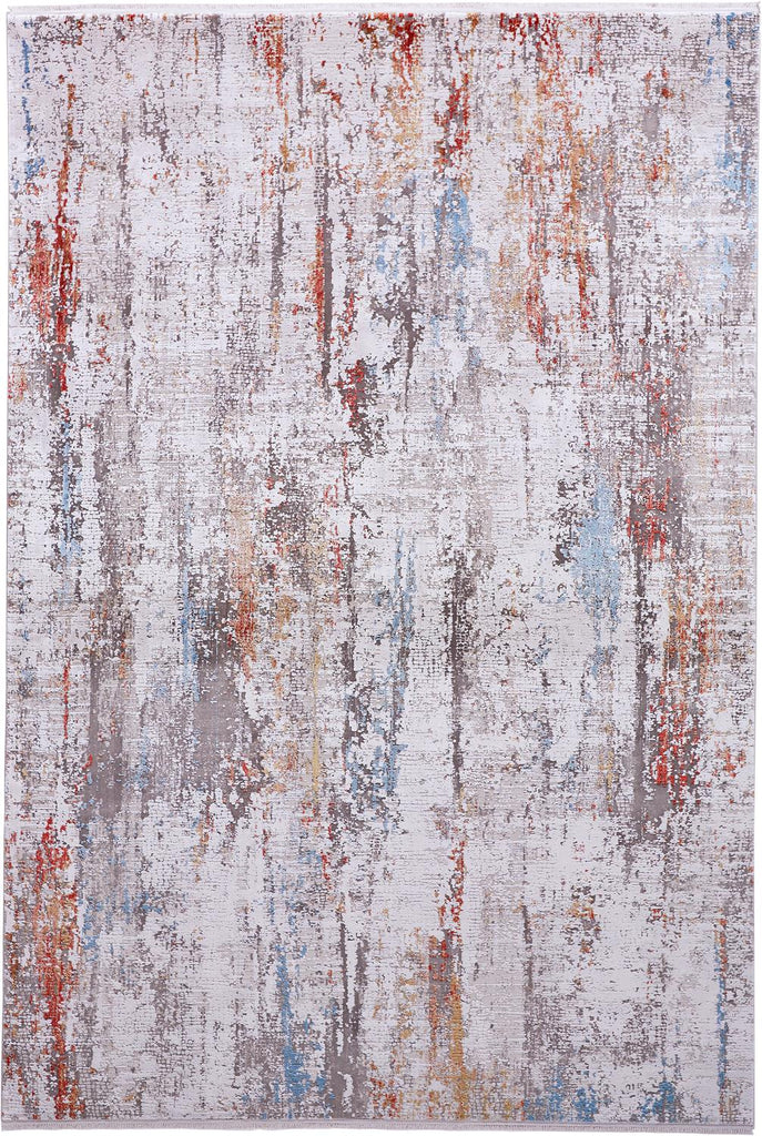 Cadiz Modern Abstract Gray Red Blue Area Rug (9'9" x 13'2" / Pattern 1)