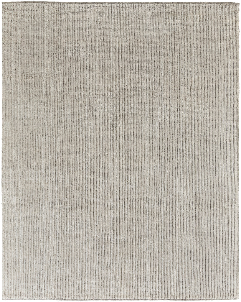 Alford Modern Solid Ivory Tan Area Rug (5'6" x 8'6" / Pattern 2)