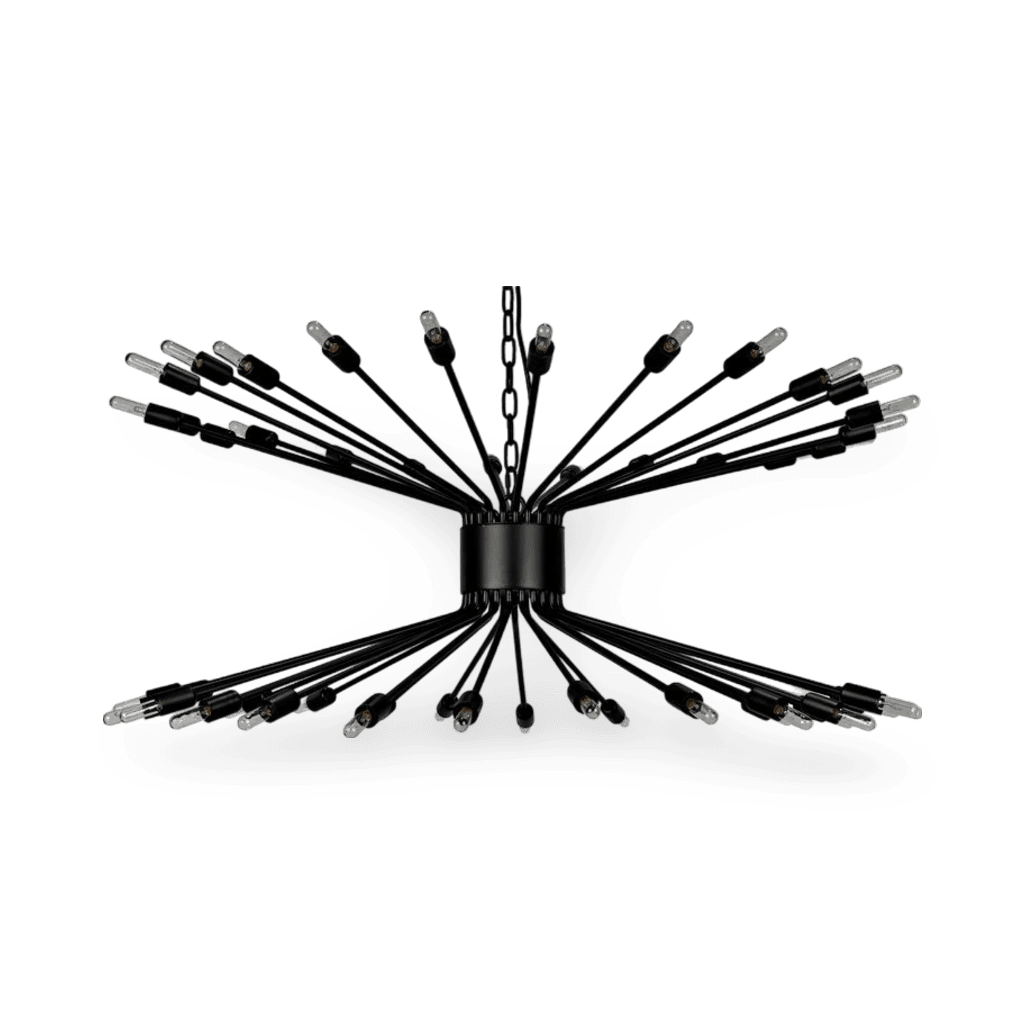 Lampberto Chandelier, Black Steel