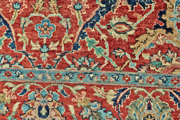 Anoosha Traditional Damask Red Blue Green Area Rug (8' x 8')