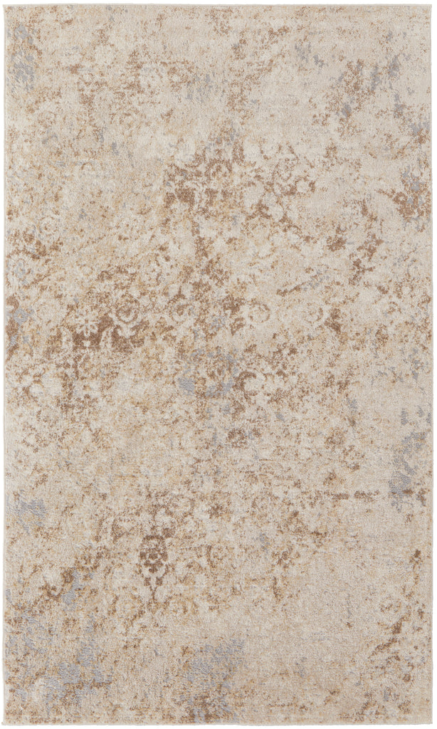 Camellia Transitional Abstract Tan Ivory Area Rug (8' x 10')