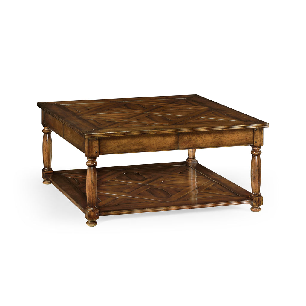 Square Parquet Topped Cocktail Table