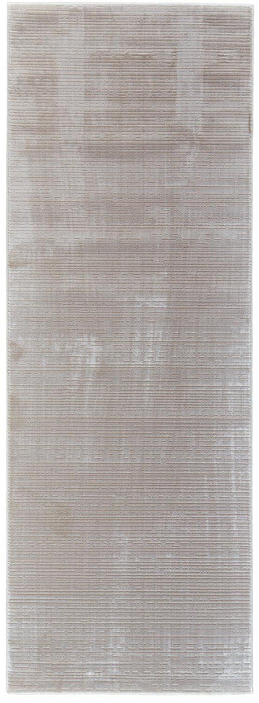 Melina Modern Solid Gray White Silver Area Rug (2'10" x 7'10")