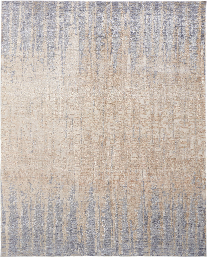 Laina Transitional Gradient Ombre Tan Brown Blue Area Rug (5' x 7'10")