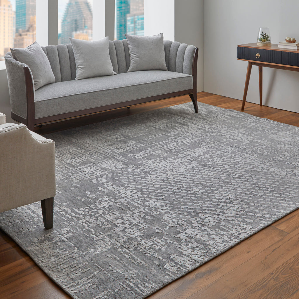 Eastfield Modern Abstract Gray Area Rug (9' x 12' / Pattern 4)