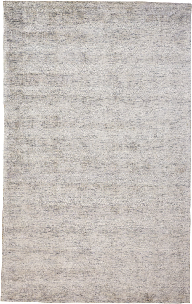 Zaria Transitional Abstract White Gray Area Rug (5' x 8')