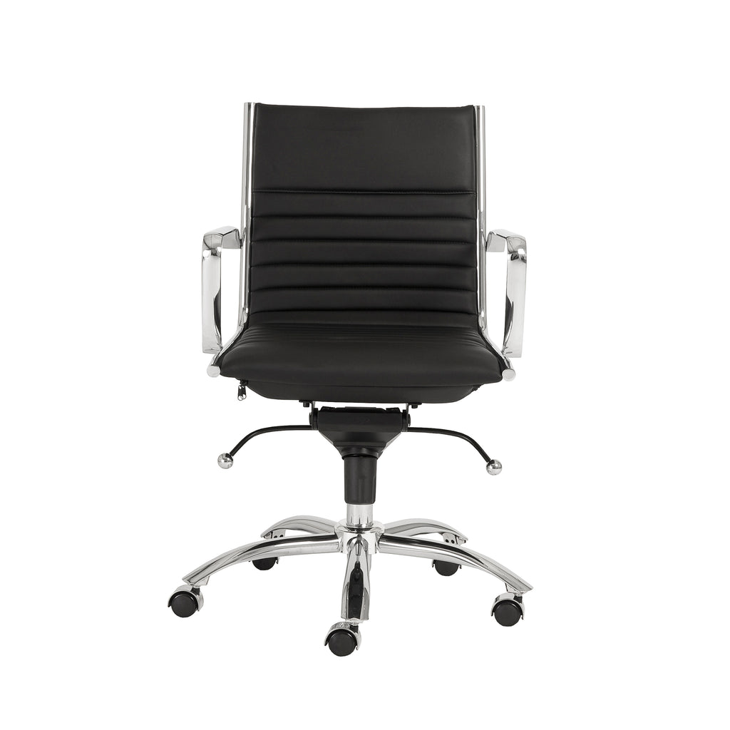 Dirk Low Back Office Chair - Black,Chrome Base