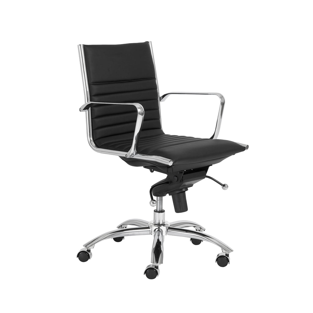 Dirk Low Back Office Chair - Black,Chrome Base