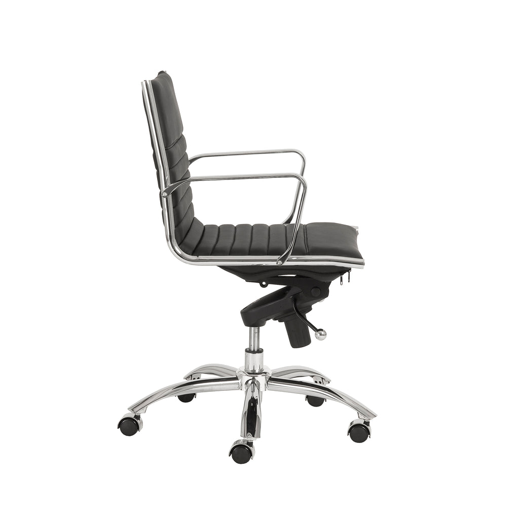 Dirk Low Back Office Chair - Black,Chrome Base