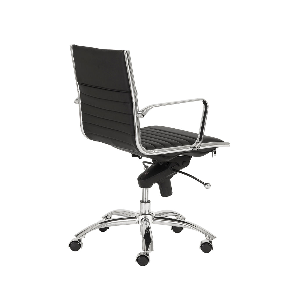 Dirk Low Back Office Chair - Black,Chrome Base