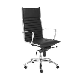 Dirk High Back Office Chair - Black,Chrome Base