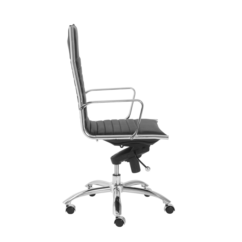 Dirk High Back Office Chair - Black,Chrome Base