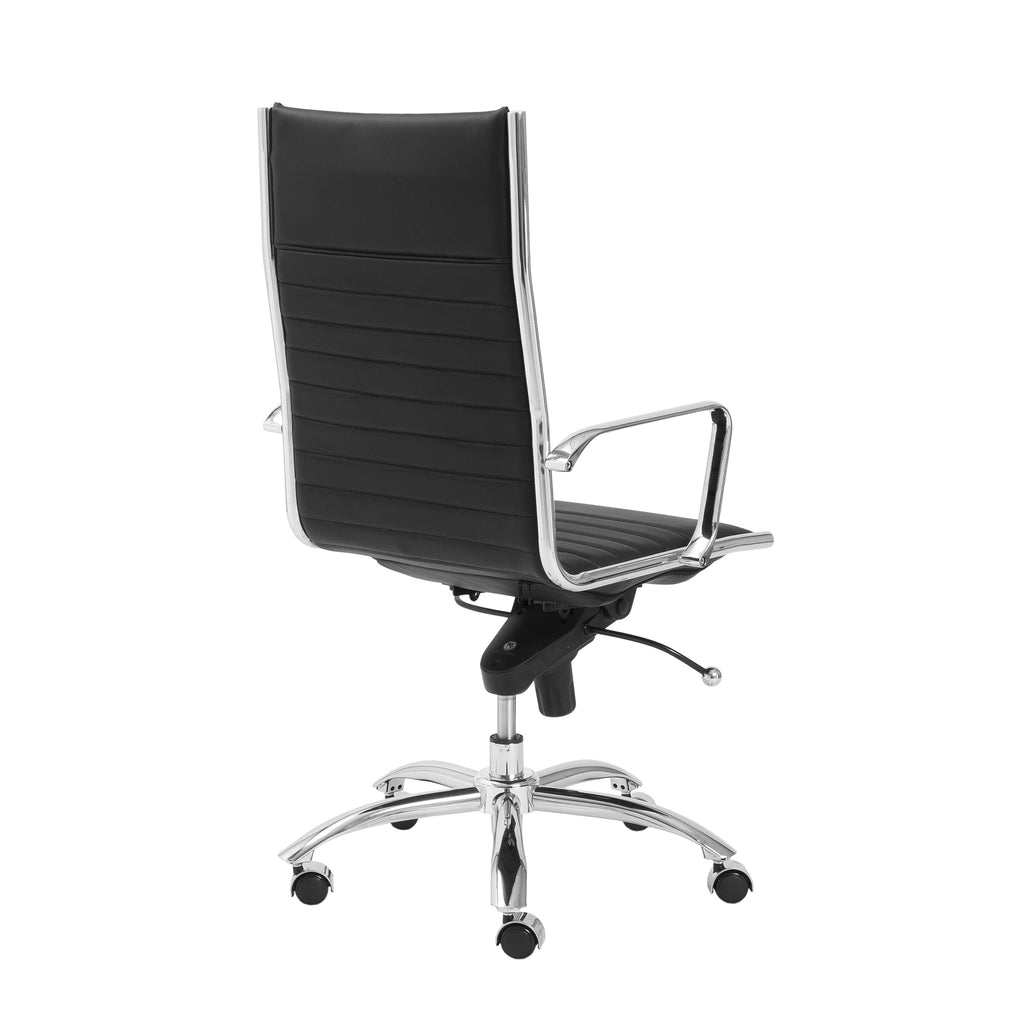 Dirk High Back Office Chair - Black,Chrome Base