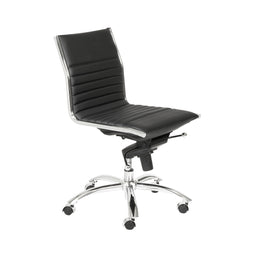 Dirk Low Back Office Chair w/o Armrests - Black,Chrome Base