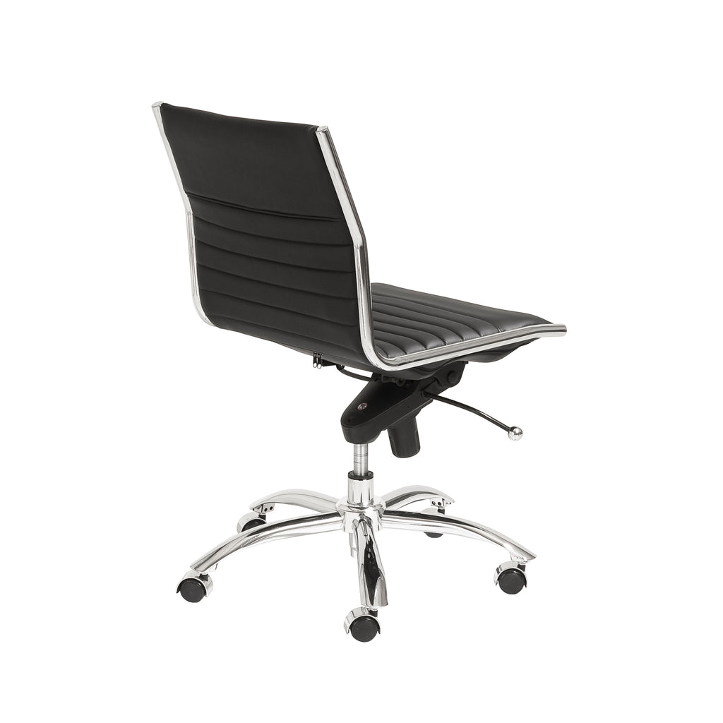 Dirk Low Back Office Chair w/o Armrests - Black,Chrome Base