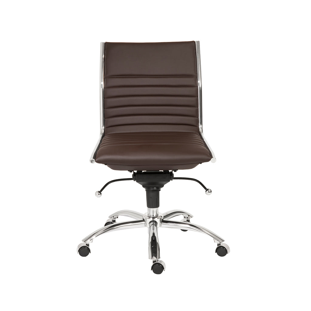 Dirk Low Back Office Chair w/o Armrests - Brown