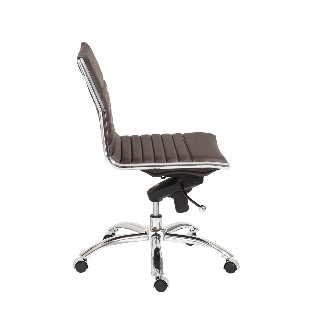 Dirk Low Back Office Chair w/o Armrests - Brown