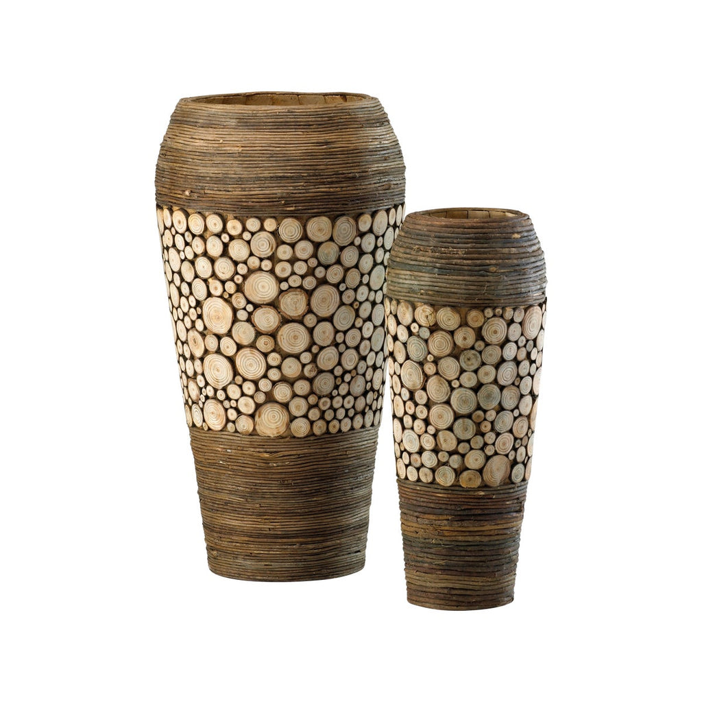 Wood Slice Oblong Containers