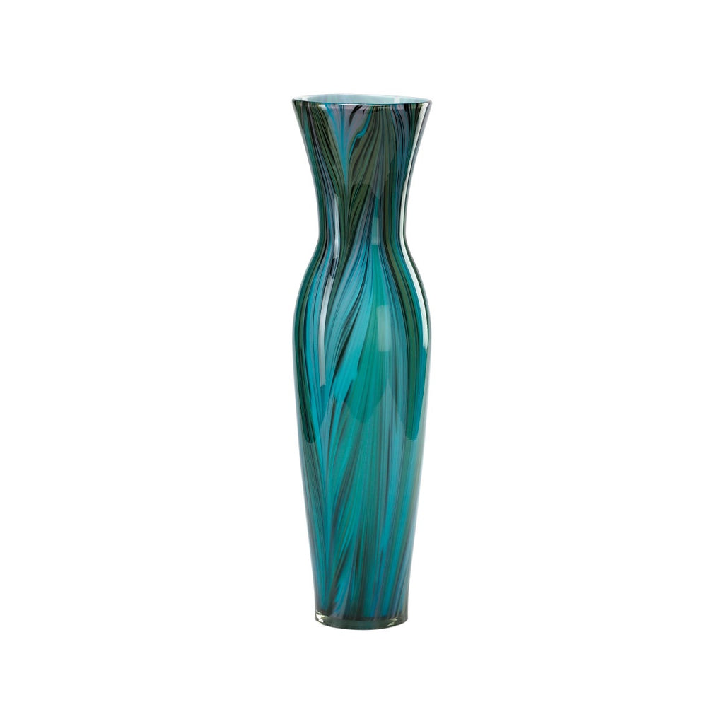 Tall Peacock Feather Vase