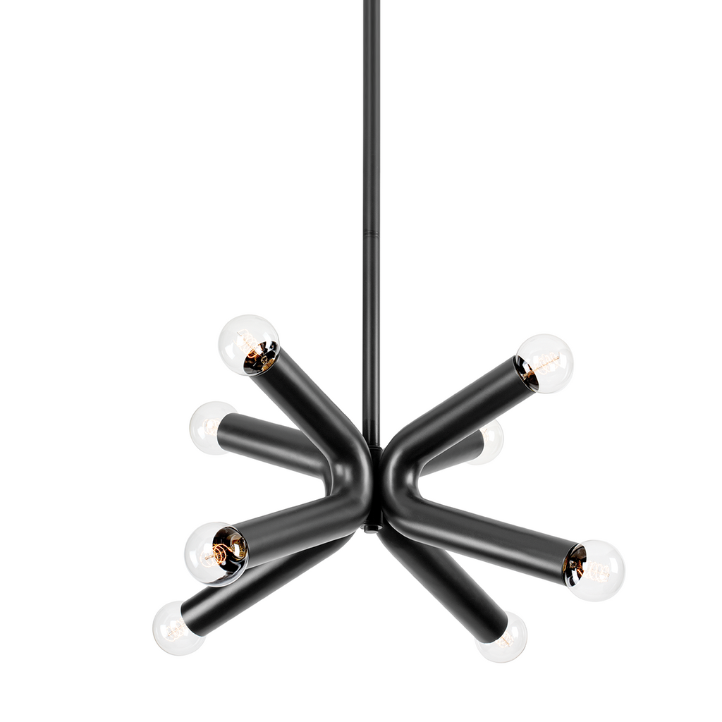 Dash 8 Light Chandelier - Soft Black