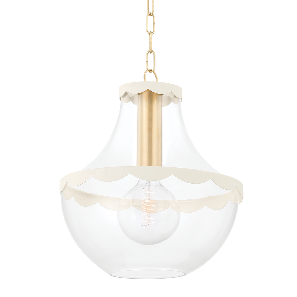 Alaina 1 Light Pendant - Aged Brass 16.5"