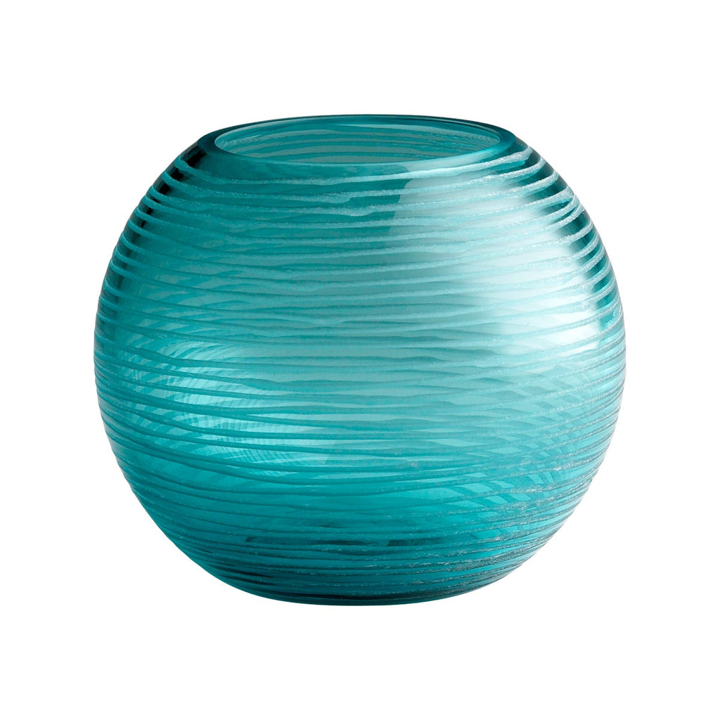 Round Libra Vase, Aqua-Small