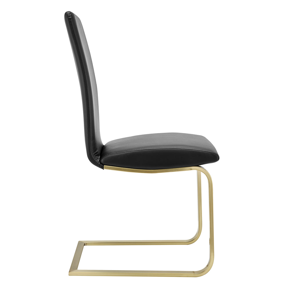 Cinzia Side Chair - Black,Gold,Set of 2
