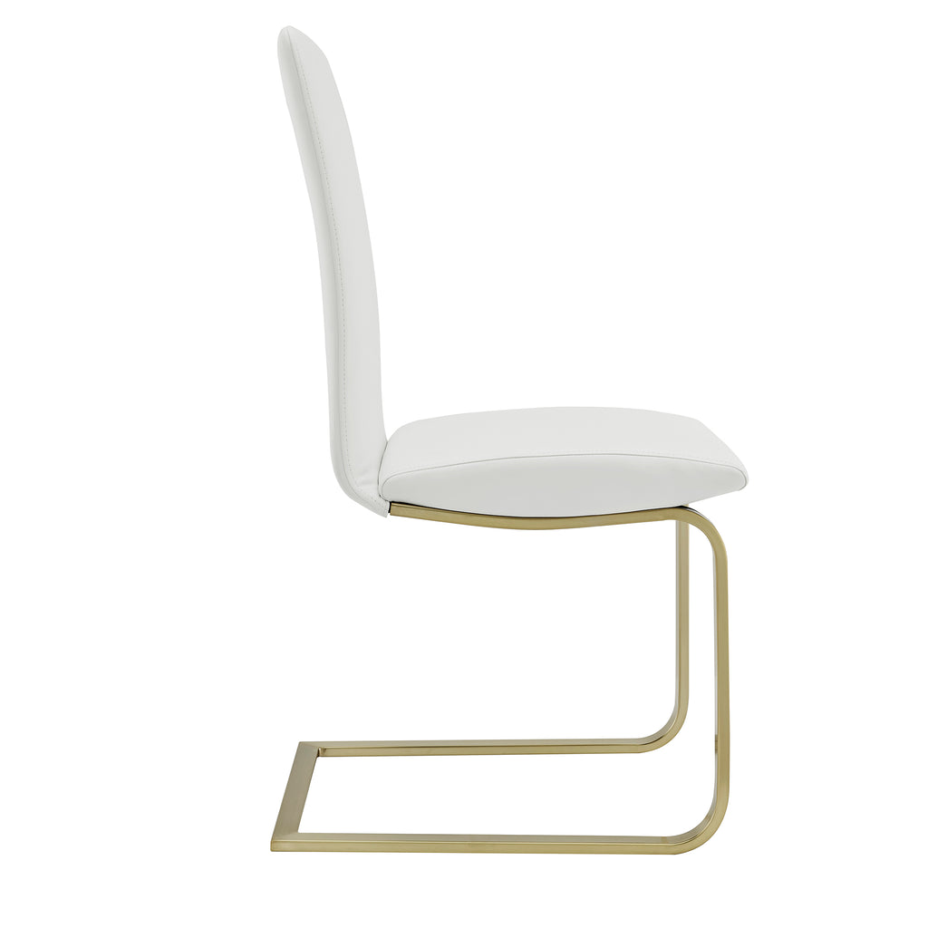 Cinzia Side Chair - White,Gold,Set of 2